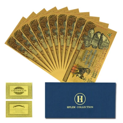 Zimbabwe One Millillion Yottalillion Dollars Gold Foil Plastic Banknotes 10pcs - Image 1 of 4
