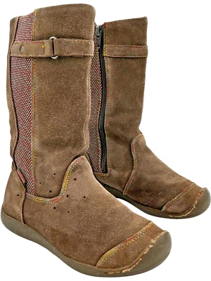 Keen Kids size 13 Punky Brown Leather Suede Zip-up 9 inch Tall Boots 1011781 - Image 1 of 4