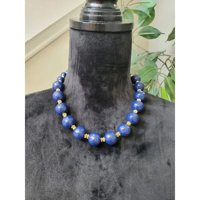 Women's Blue Pearls With Gold Accents Fashion Jewelry Necklace - Image 1 of 4