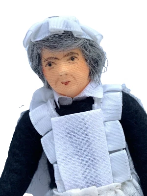 Erna Meyer 1:12 Casa de Muñecas Miniatura Stockinette Muñeca Criada Flexible De Colección Foto 1 de 4