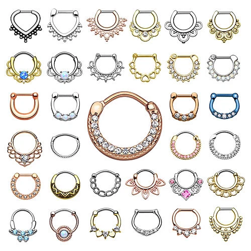 Septum Piercing Clicker Schild Nasenpiercing Universal Tragus Ohr Ring Kristall - Bild 1 von 1
