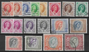Rhodesia & Nyasaland 1954 QEII Juego Definitivo SG1-15 Fino Usado Cat £65+ - Imagen 1 de 1