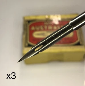 x3 Hinks Wells & Co. Australian No.9 First Class Pen Nibs Dip Pen Fine NEU - Bild 1 von 9