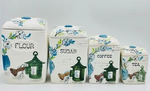 Vintage Napcoware Provincial Kitchen Canisters 1960's Four Piece Set C5866 Japan - Picture 1 of 12