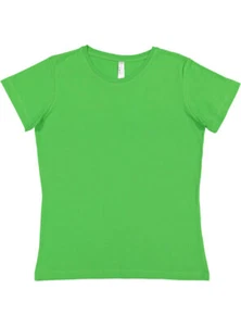 LAT 3516 Womens Short Sleeve Cotton Crew Neck Fine Jersey T-Shirt - Picture 1 of 37