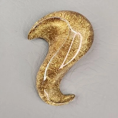 Broche Lucite De Colección Tono Dorado Transparente Lámina Especificaciones 3D Remolino Joyería Prendedor 2.75" Foto 1 de 4