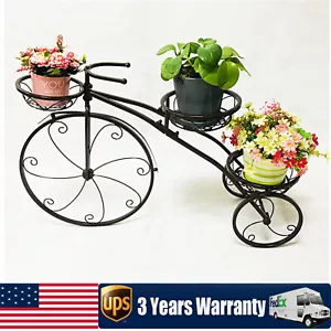 Tricycle Plant Stand Flower Holder Rack Shelf Display Garden Home Patio Decor - Picture 1 of 15