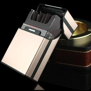 Cool Smoking Box Cigarette Cases Portable Metal Automatic New Cigarette Boxes FW - Picture 1 of 18