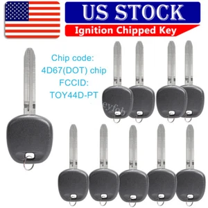 Lot 10 Replacement Uncut Ignition Car Key Transponder Chip for 4D 67 TOY44D-PT - Bild 1 von 8