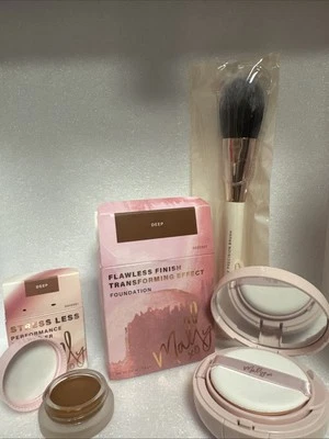 Mally Flawless Finish Foundation 8g & Concealer, Brush Set In Deep New & Boxed - Image 1 of 4