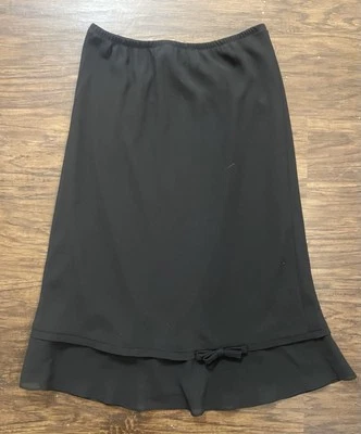 Винтажная черная юбка миди Y2K с бантом - Изображение 1 из 4