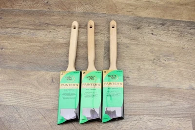 Lote de 3 pincéis de faixa angular profissional para pintor MERIT PRO 00349 2" - Imagem 1 de 2