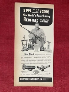 Vintage 1954 Print Ad Redfield Gunsight Co. Olympic Sights Ray Steele Ad - Picture 1 of 3
