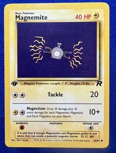 Magnemite 60/82 1st Edition Team Rocket Pokémon Card Near Mint WOTC Vintage - Picture 1 of 2