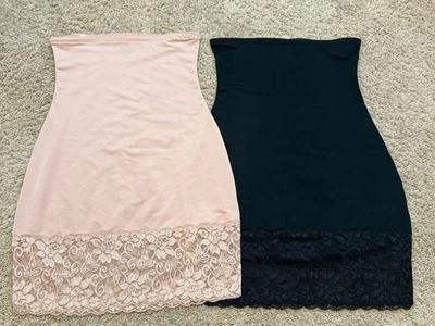 Yummie Tummie Prendas moldeadoras Falda Encaje Lote Par Negro Desnudo Slip Smother L Cintura Alta Foto 1 de 4