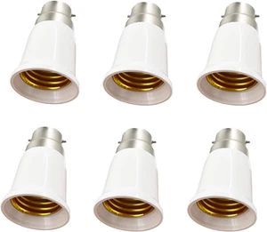 B22 to E27 Bulb Adapters 6 Pack Lamp Holder Converter Base Bulb Socket Adapter C - Picture 1 of 4