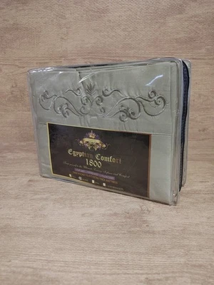Egyptian Comfort 1800 Count Queen Size Sheet 4-piece Set. Deep Pockets - Image 1 of 4
