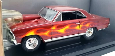 Ertl 1/18 Scale Diecast 29276P - 1966 Chevy Prostock Nova - Red Flames - Image 1 of 4