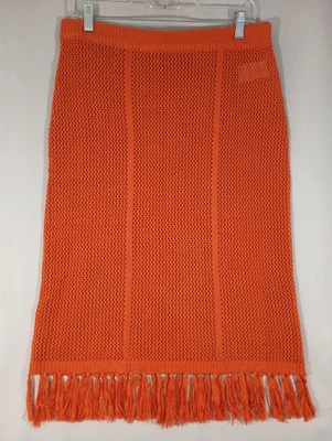 Falda elástica casi famosa para mujer 1X calabaza naranja nudo borlas larga envío rápido Foto 1 de 4