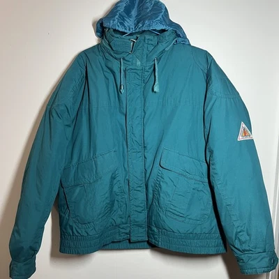 Vtg 90’s London Fog Ski Snowboard Jacket Down Puffer Coat Jacket Green L Hooded - Image 1 of 4