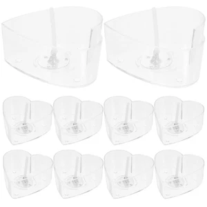  1 Set of Clear Tea Light Candle Cup Holders Heart Candle Cup and Wicks Candle - Picture 1 of 12