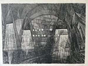 Armin LANDECK  Original Drypoint  “Paris Metro” Copper Engraving - Picture 1 of 16