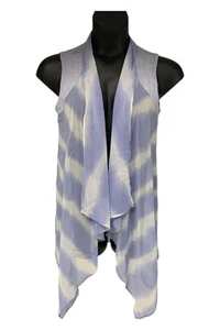 LOGO by Lori Goldstein Women's Tie Dye Printed Chiffon Vest Periwinkle - Picture 1 of 1