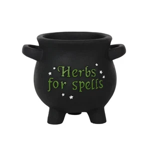 Pacific Giftware Herbs for Spells Cauldron Planter – 5.11" Resin Garden Decor - Picture 1 of 1