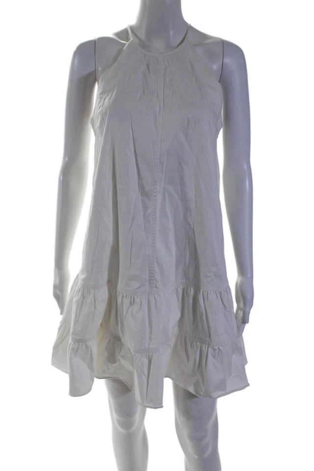 Vestido Pullover Rebecca Taylor Para Mujer Algodón Cuello Redondo Sin Mangas Blanco Talla 2 Foto 1 de 4