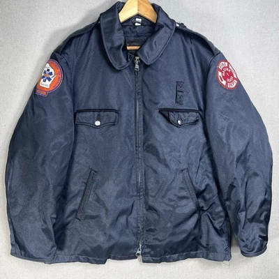 VINTAGE Racine Fire Department Jacket Mens Size 44 Short Blauer 80s Fireman Wis - Image 1 of 4