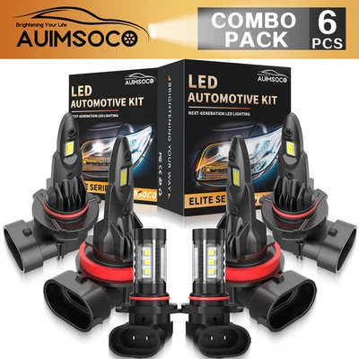 Led Headlights H/L Beam+Fog Lights For Toyota Tundra Base Standard Cab 2007-2012 - Изображение 1 из 4