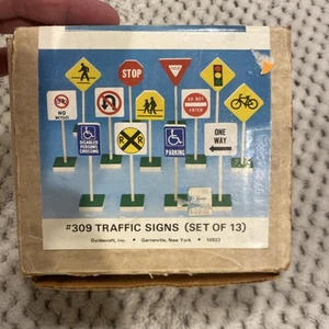 Guidecraft #309 Miniature Wood Traffic 7" Signs Set of 13 Incomplete only has 12 - Picture 1 of 18
