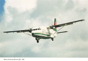 Postcard Airline Manx Airlines Shorts SD-360 MA3 CC8. - Picture 1 of 2