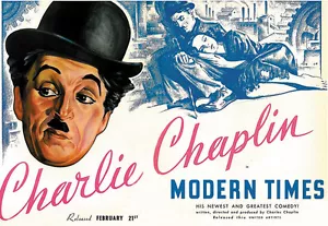 Tiempos modernos (1936) Charles Chaplin Película de culto Cartel Impreso 4 - Imagen 1 de 1