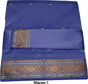 Beautiful Handloom Art Silk Sari Saree Buti Work + Blouse Piece CPR Mauve - Picture 1 of 3