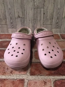 Croc Classic Clog Womens 7 Pink Slip-on Comfort Shoe Fleece Lined - Picture 1 of 5