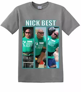 World's Strongest Man - Nick Best Tri-Image Grey T-Shirt (XL) CLEARANCE - Picture 1 of 2