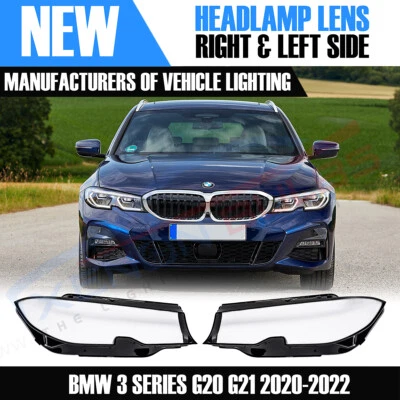 FOR BMW 3 SERIES G20 G21 G28 RIGHT OR LEFT SIDE FRONT HEADLAMP LENS COVER 20-22 - Image 1 of 4
