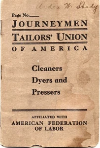 Antiguo folleto oficial firmado de la Unión de Sastres Journeymen de 1883-1925 - Imagen 1 de 6