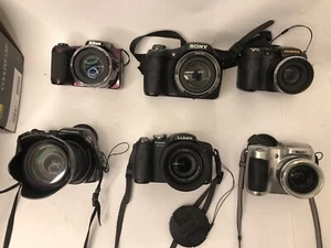 Compact Digital Bridge Camera's Job Lot x 6 Nikon, Kodak, Sony, Lumix, Fujifilm - Picture 1 of 19