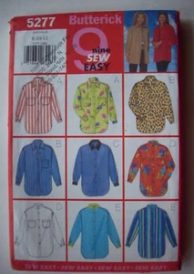 EASY button down shirts blouses pattern 5277 size 8 10 12 UNCUT - Picture 1 of 2