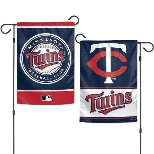 MINNESOTA TWINS 2 SIDED GARDEN FLAG 12"X18" YARD BANNER MLB LICENSED - Image 1 of 1