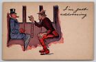 Two Men Aristocrat and Bum Cigar and Pipe Greeting Postcard G29