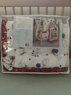 Juego de edredón reversible vintage Carter’s bebé manta globo circo oso Foto 1 de 4