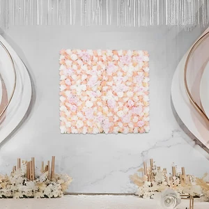 Panel de pared de flores de boda de 1 * 1 m rosa artificial y hortensias - Imagen 1 de 12