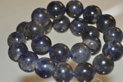 Pulsera elástica 7,5" "Zafiro de agua/Piedra de visión" ~ Azul IOLITA CORDIERITA F1361 Foto 1 de 4