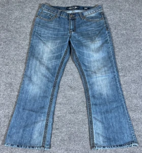 Seven 7 Jeans Mens 36x32 Blue Denim Jeans Boot Cut Cowboy Western Rodeo Flaps - Picture 1 of 3