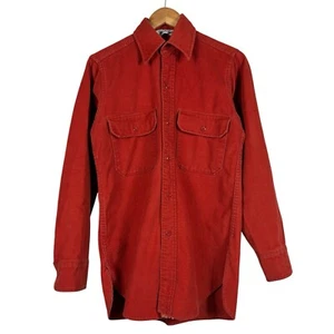 Woolrich Vintage 70er 80er warm dünn orange chamois Flanell Arbeitshemd Small - Bild 1 von 9