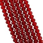 Faceted Rondelle Crystal Glass Beads (Dark Red) 4x3mm 6x4mm 8x6mm 10x8mm 12x10mm