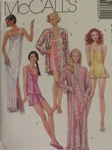 McCALLS 6242 Misses Robe & Nightgown Camisole Shorts & Teddy PATTERN S~L~XL UC - Picture 1 of 3